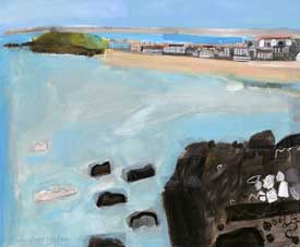EllainPamphilon_porthmeor from man's head. mixed media on canvas 100x120cm