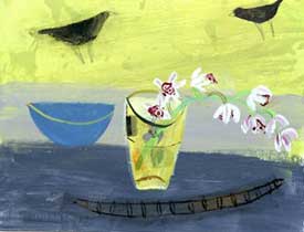 Orchid from Ellen  acrylic by Elaine Pamphilon